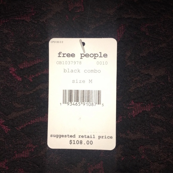 FREE PEOPLE Sunset black/burgundy textured dress - Picture 6 of 7